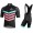 BIANCHI MILANO Nicandro Black Fahrradbekleidung Radtrikot Satz Kurzarm+Kurz Trägerhose 1FR5Q