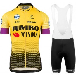 TEAM Jumbo-Visma 2019 Fahrradbekleidung Radtrikot Satz Kurzarm+Kurz Trägerhose RA67X