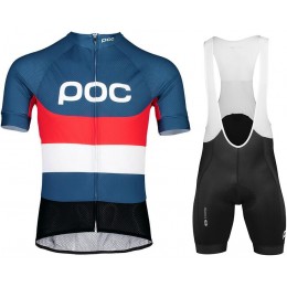 POC Essential Road Logo red Fahrradbekleidung Radtrikot Satz Kurzarm+Kurz Trägerhose GQQ8F