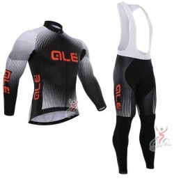 2015 ALE Fahrradbekleidung Radtrikot Langarm+Lang Trägerhose Schwarz HZ3J5