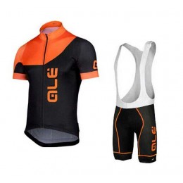 2015 ALE Fahrradbekleidung Radteamtrikot Kurzarm+Kurz Radhose Kaufen oranje Schwarz KY81C