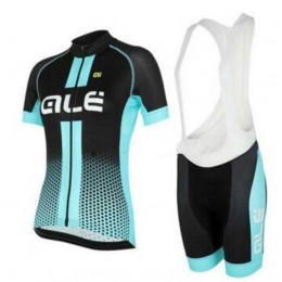 2015 ALE Fahrradbekleidung Satz Fahrradtrikot Kurzarm Trikot und Kurz Radhose blau Schwarz Dame 16YIE