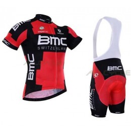 2016 BMC Fahrradbekleidung Radteamtrikot Kurzarm+Kurz Radhose Kaufen Schwarz Rot MVJI5