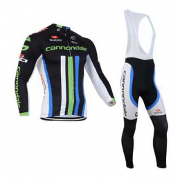 2014 Cannondale Fahrradbekleidung Radtrikot Langarm+Lang Trägerhose weiß grün blau PHI7V