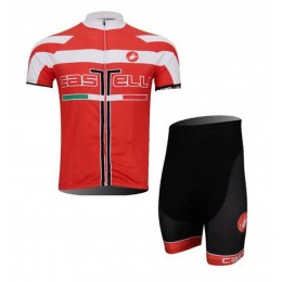 Castelli 2014 Radbekleidung Radtrikot Kurzarm und Fahrradhosen Kurz Rot LHJOW