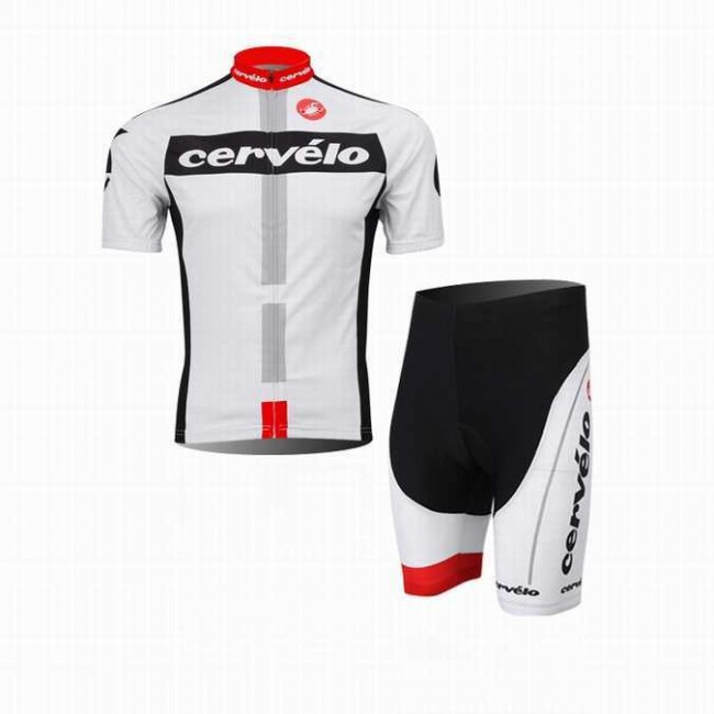 2014 Castelli Cervelo Radbekleidung Radtrikot Kurzarm und Fahrradhosen Kurz weiß D4RN6