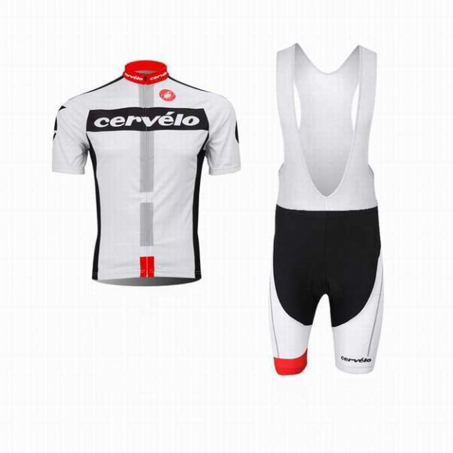 2014 Castelli Cervelo Fahrradbekleidung Radteamtrikot Kurzarm+Kurz Radhose Kaufen weiß GNXO2