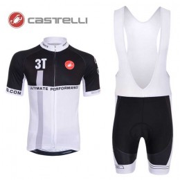 Castelli 3T 2014 Fahrradbekleidung Radteamtrikot Kurzarm+Kurz Radhose Kaufen weiß Schwarz 1N44H