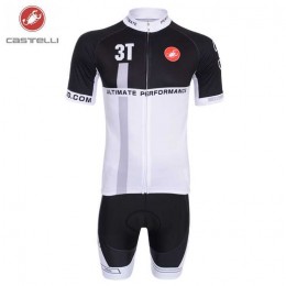 Castelli 3T 2014 Radbekleidung Radtrikot Kurzarm und Fahrradhosen Kurz weiß Schwarz 045TX