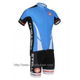 Castelli Climber Radbekleidung Radtrikot Kurzarm und Fahrradhosen Kurz blau H0JA1