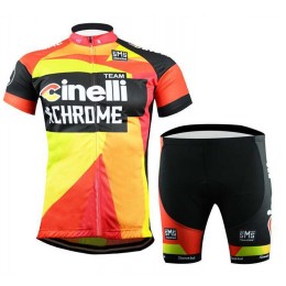 2015 Cinelli Chrome Pro team Fahrradbekleidung Satz Fahrradtrikot Kurzarm Trikot und Kurz Radhose H9MA9