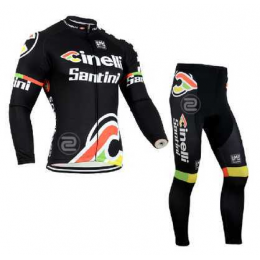 2014 Cinelli Fahrradbekleidung Radtrikot Satz Langarm und Lange Radhose Schwarz 3WQI8