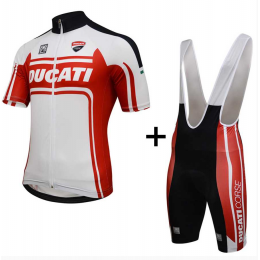 2016 Ducati Fahrradbekleidung Radteamtrikot Kurzarm+Kurz Radhose Kaufen Rot weiß 8PNBT