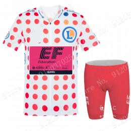 Polka Dot EF Education Frist Tour De France 2021 Team Fahrradbekleidung Radtrikot Satz Kurzarm+Kurz Fahrradhose XOzJZd