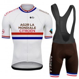 Ag2r France Champion Pro Team 2021 Fahrradbekleidung Radteamtrikot Kurzarm+Kurz Radhose SulkKn