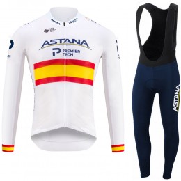 Spanish Astana Pro Team 2021 Fahrradbekleidung Radtrikot Langarm+Lang Radhose Online XUJiJY