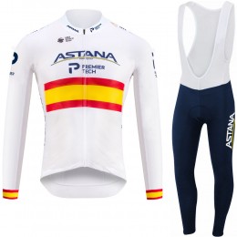 Spanish Astana Pro Team 2021 Fahrradbekleidung Radtrikot Langarm+Lang Radhose Online ci8zHk