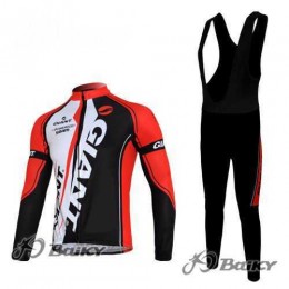 Giant Sram Pro Team Fahrradbekleidung Radteamtrikot Langarm+Lang Trägerhose Rot weiß Schwarz 9R1S3