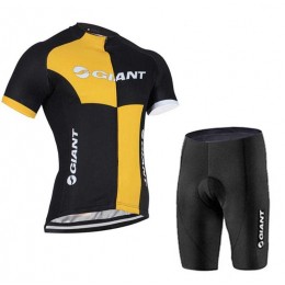 2016-2017 Giant Fahrradbekleidung Radtrikot Satz Kurzarm+Kurz Trägerhose gelb Schwarz 02 XOGYS