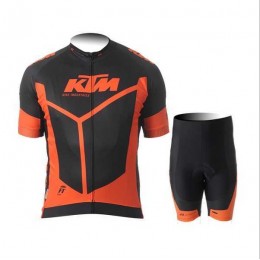 2015 KTM Pro team Schwarz orange Radbekleidung Fahrradtrikot Kurzarm und Fahrradhosen Kurz EJ4PO