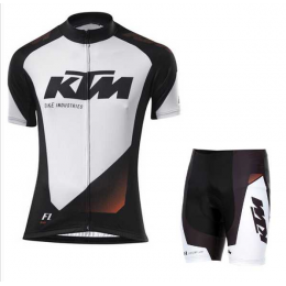 2016 KTM Fahrradkleidung Radsportbekleidung Kurzarm Trikot+Trägerhose Kurz weiß 002 E03L6
