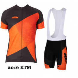 2016 KTM Fahrradbekleidung Radteamtrikot Kurzarm+Kurz Radhose Kaufen oranje 03 6PKZB
