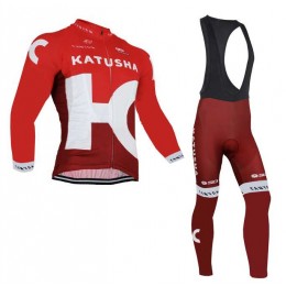 2016 KATUSHA Set lange mouw+lange Koersbroek Bib 1LCW8