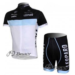 Leopard Trek Pro Team Radbekleidung Radtrikot Kurzarm und Fahrradhosen KurzSchwarz blau weiß 6WKS3