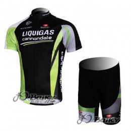 Liquigas Cannondale Pro Team Radbekleidung Radtrikot Kurzarm und Fahrradhosen Kurz Schwarz grün TWZ6D