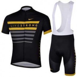 2013 Livestrong Fahrradbekleidung Radteamtrikot Kurzarm+Kurz Radhose Kaufen Schwarz gelb 80IV9