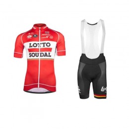 2017 Lotto Fahrradbekleidung Radteamtrikot Kurzarm+Kurz Radhose Kaufen Rot MG6KS