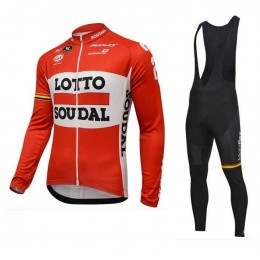 2016 Lotto Soudal Fahrradbekleidung Tikotlangarm+Lang Trägerhose Rot O7WDZ