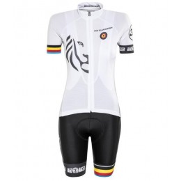 Bioracer Van Vlaanderen Damen weiß Schwarz 2018 Fahrradbekleidung Radtrikot Satz Kurzarm+Kurz Trägerhose GHXBW