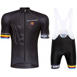 Bioracer Van Vlaanderen Schwarz 2018 Fahrradbekleidung Radtrikot Satz Kurzarm+Kurz Trägerhose ZMVDH