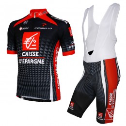 2018 CAISSE D'EPARGNE Fahrradbekleidung Radtrikot Satz Kurzarm+Kurz Trägerhose 2FPEH