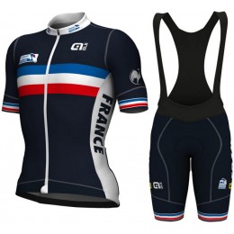 Frengh national 2018 Fahrradbekleidung Radtrikot Satz Kurzarm+Kurz Trägerhose ZFDZM