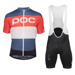 POC Essential prismane multi red Fahrradbekleidung Satz Fahrradtrikot Kurzarm Trikot und Kurz Trägerhose ELN7R