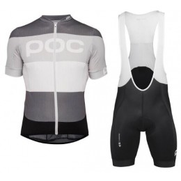 POC Essential steel multi grey Fahrradbekleidung Satz Fahrradtrikot Kurzarm Trikot und Kurz Trägerhose ERNZY