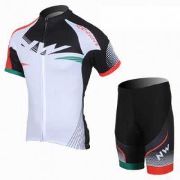 2013 Northwave Radbekleidung Radtrikot Kurzarm und Fahrradhosen Kurzje weiß Rot 5CLMQ