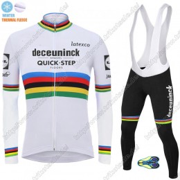 Winter Thermal Fleece Deceuninck quick step 2021 UCI World Champion Fahrradbekleidung Radtrikot Langarm+Lang Trägerhose SHNTH