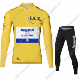 Deceuninck quick step 2021 Tour De France Fahrradbekleidung Radtrikot Langarm+Lang Trägerhose RBUJU