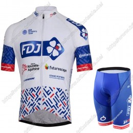 FDJ 2021 Fahrradbekleidung Radteamtrikot Kurzarm+Kurz Radhose Kaufen KIRWX