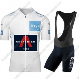 Team INEOS Grenadier 2021 Tour De France White Fahrradbekleidung Radteamtrikot Kurzarm+Kurz Radhose Kaufen JAJCO