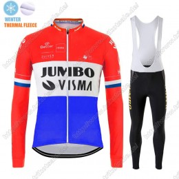 Winter Thermal Fleece Jumbo Visma 2021 Dutch Fahrradbekleidung Radtrikot Langarm+Lang Trägerhose TAZDW