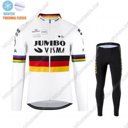 Winter Thermal Fleece Jumbo Visma 2021 Germany Fahrradbekleidung Radtrikot Langarm+Collant Cycliste EYPXT