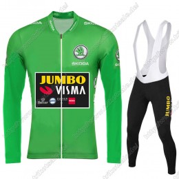 Jumbo Visma 2021 Tour De France Fahrradbekleidung Radtrikot Langarm+Lang Trägerhose HBKXY