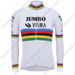 Team Jumbo Visma UCI World Champion 2021 Fahrradbekleidung Radtrikot Langarm IMJYY