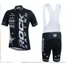 2015 Rock Racing Schwarz Fahrradbekleidung Radteamtrikot Kurzarm+Kurz Radhose Kaufen 604BK