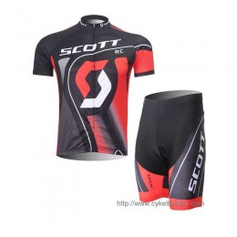 Scott RC Pro Radbekleidung Radtrikot Kurzarm und Fahrradhosen Kurz Schwarz Rot I HTQ0Y