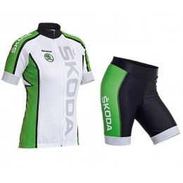 2016 SKODA Set Radtrikot Kurzarm Sprot+Radhose Damen YLL98